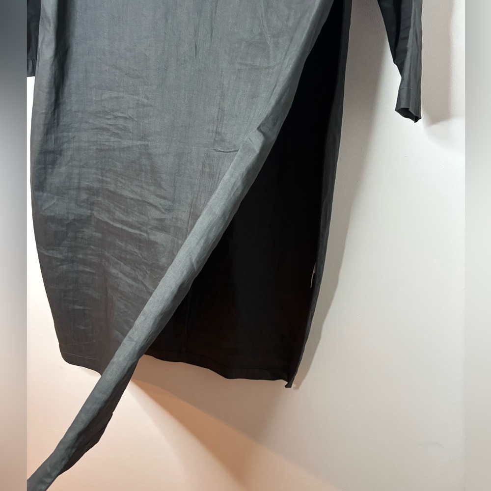 Sarah Pacini Dark Gray Linen Blend Dress - Picture 4 of 6